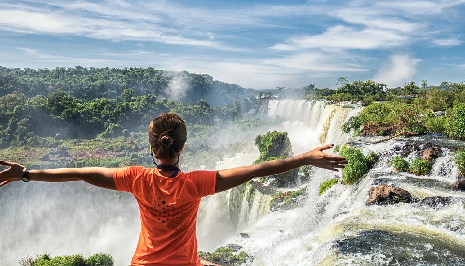Panorama with waterfalls
